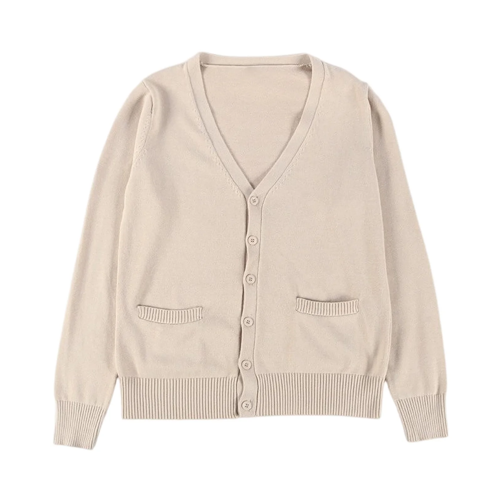 

Spring Autumn Korean Style Casual Knitted Cardigan Sweater Stylish Casual Solid Color Sweater Cardigans JK Uniform Cardigan Top