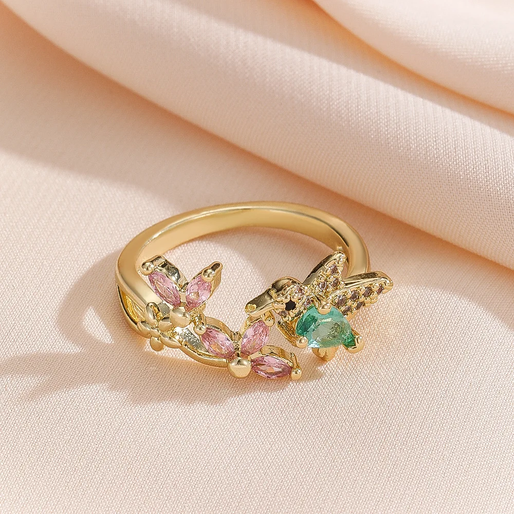 الذهب والفضة زركونيا سحر الكفة أقراط للنساء النحاس مطعمة الماس الطيور سحر الشكل التبعي #4