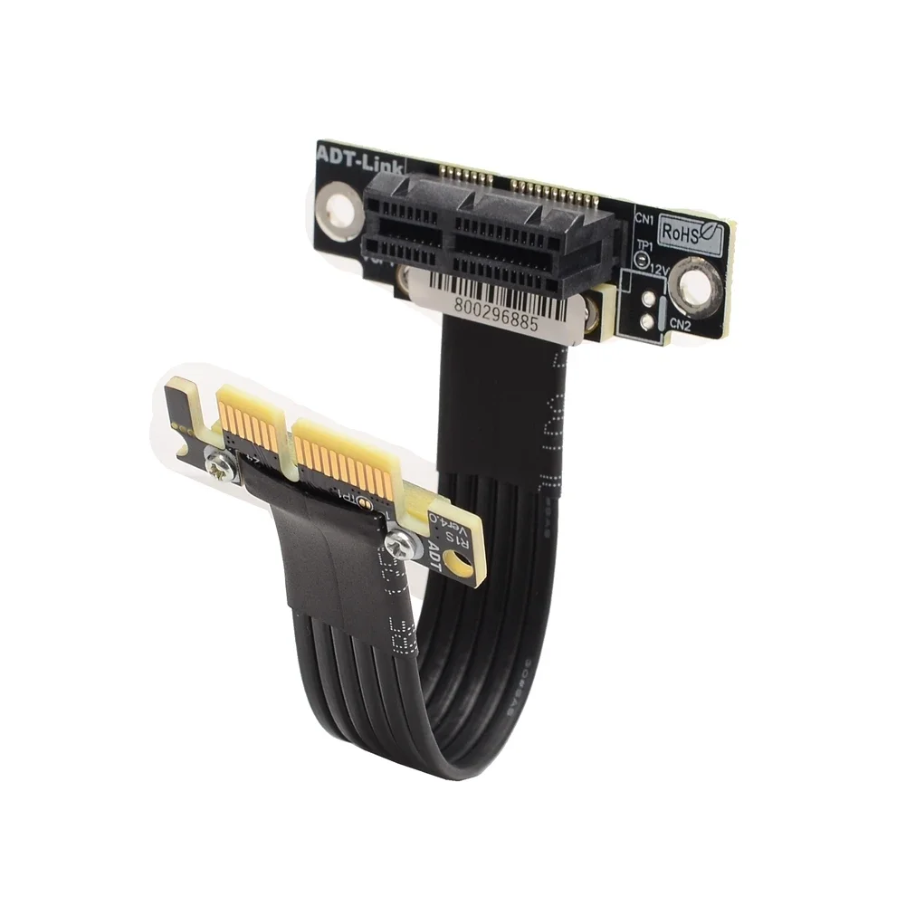 90 Degree Right Angle PCIe 4.0 x1 to x1 Extension Cable R11SL 16G/bps High-Speed PCI Express 1x Riser Card Ribbon Extender