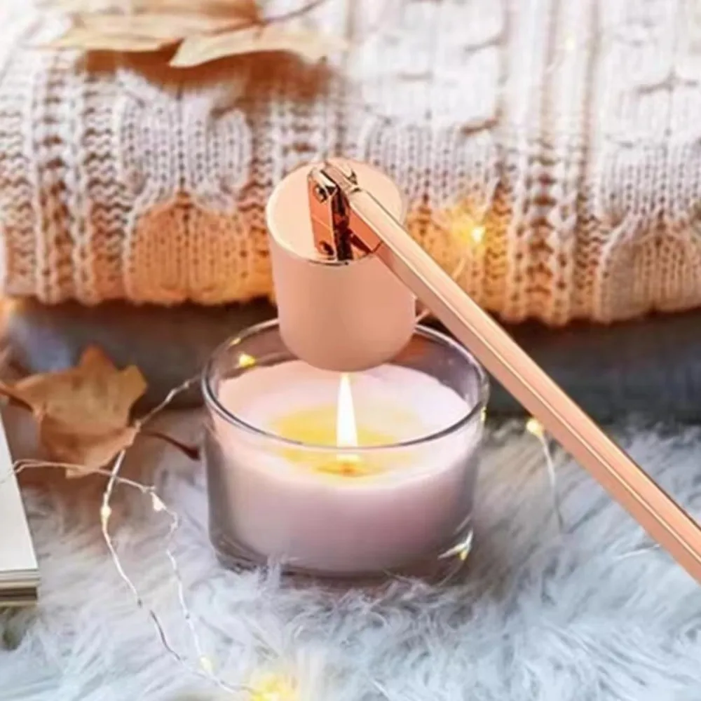 Multi Color Metal Candle Snuffer Long Handle Handicraft Bell-Shape Wick Cover Vintage Decor Candle Extinguisher Home Decor
