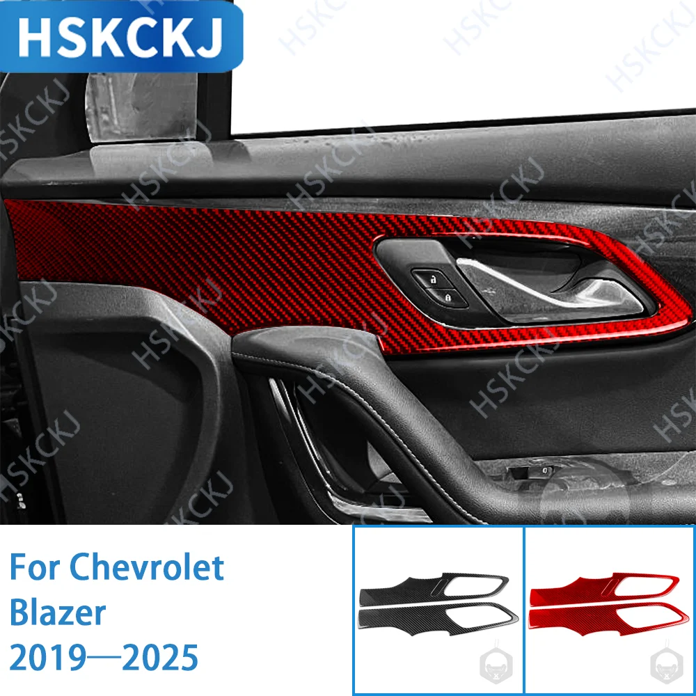 

Наклейка из углеродного волокна 3K для Chevrolet Blazer 2019 — 2025, внутренняя накладка на дверную панель, клей против царапин (простая установка)
