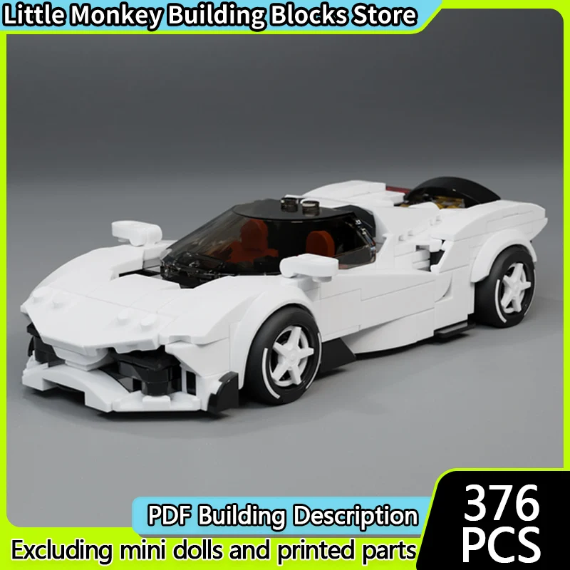 

Speed Racing Car Model MOC Building Bricks White Top Tier Sports Car Modular Technology Gifts Holiday Assemble Children Toy Suit