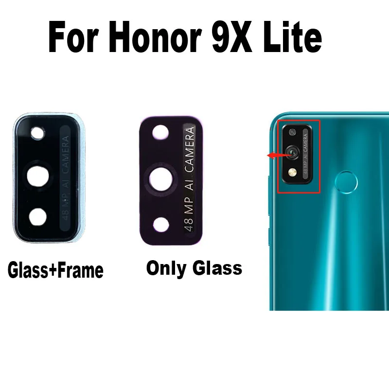 New For Huawei Honor 9X LITE Back Camera Glass Lens Rear Camera Glass With Adhesive Sticker Glue