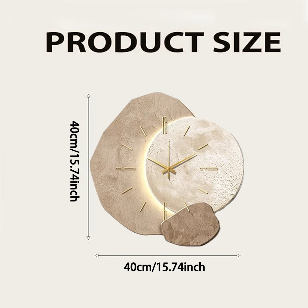 Boho Clock Light Up Wall Clock Moon 3D Art Invites Tranquility With Warm Ambient Lighting