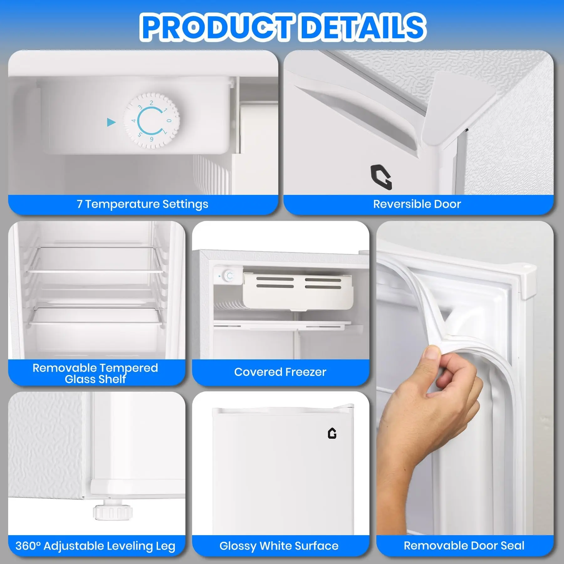 4.5 Cu.Ft Compact Mini Refrigerator With Freezer Quiet Energy-Saving Adjustable Shelves Reversible Door For Dorm Small Apartment