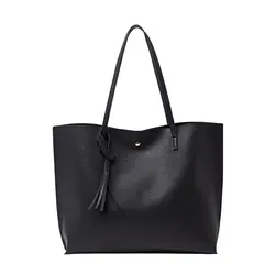 Borsa a tracolla singola da donna di nuova tendenza Borsa tote semplice da esterno con nappa modello litchi casual di grande capacità