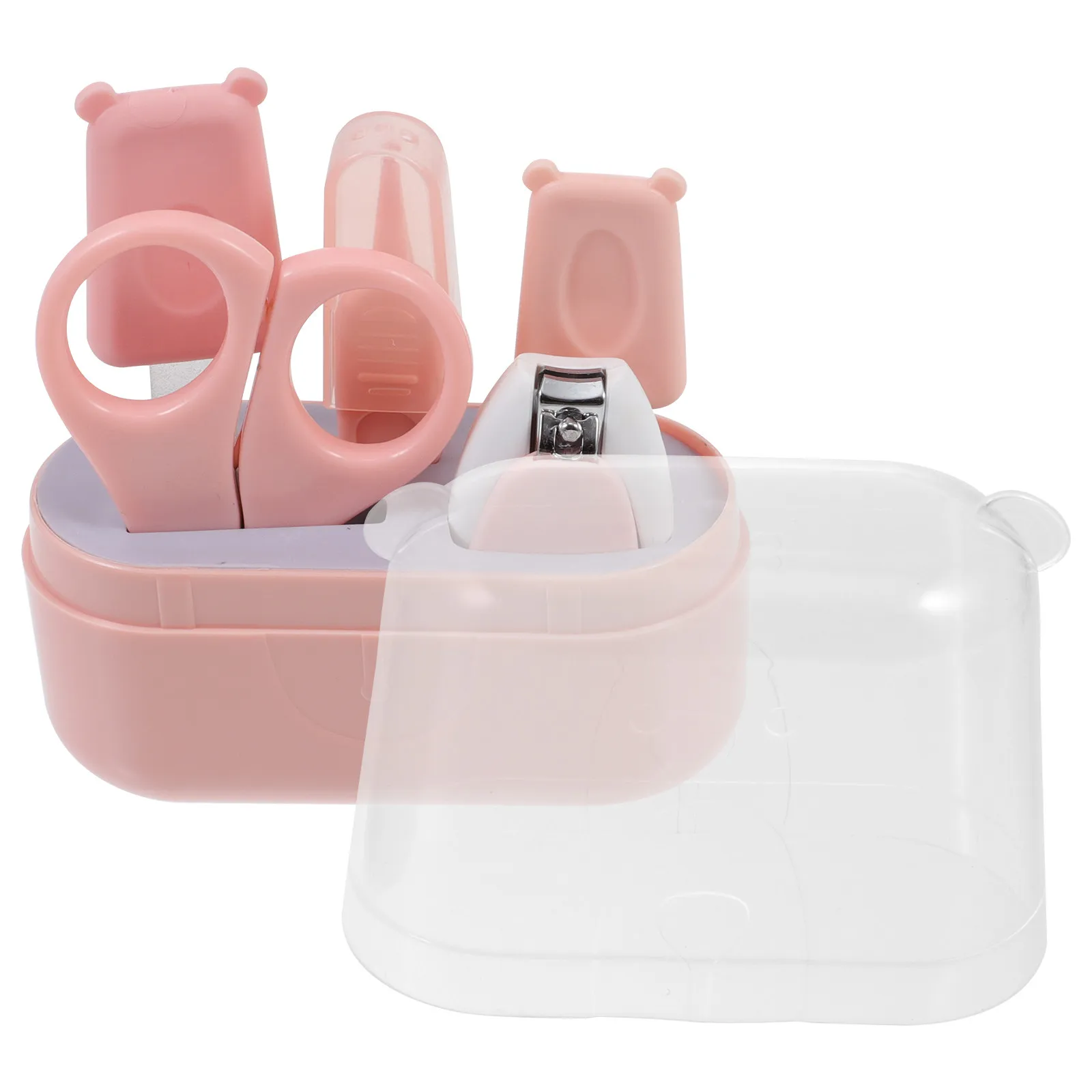 

1Set Baby Nail Clipper Kit Infant Grooming Manicure Pedicure Set Pink Safe Nail Care Tools Baby Manicure Kit Toddler Tweezer
