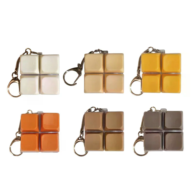 Stress-Busting 4Key LED Light Button Keychain Gadget, Bag Ornament, Keyboard Mechanism Diagnostic, Keyboard Cap Finger Toy.