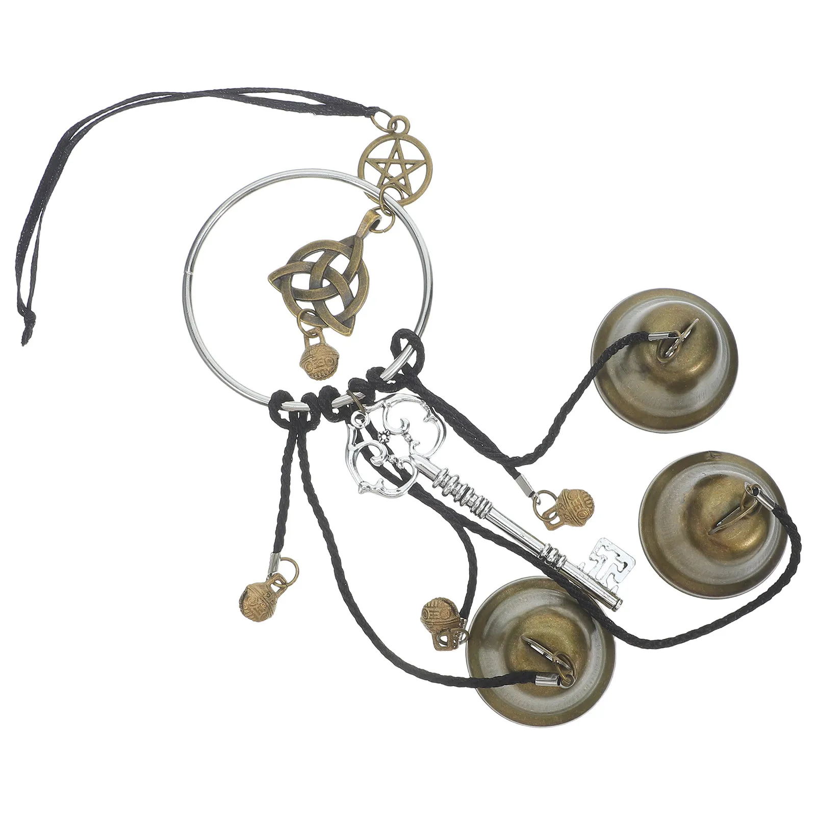 Witch Bells for Door Protection Handmade Miniature Wind Chime Amulet Small Bells Hanging Ornament Door Knob Pendant Halloween