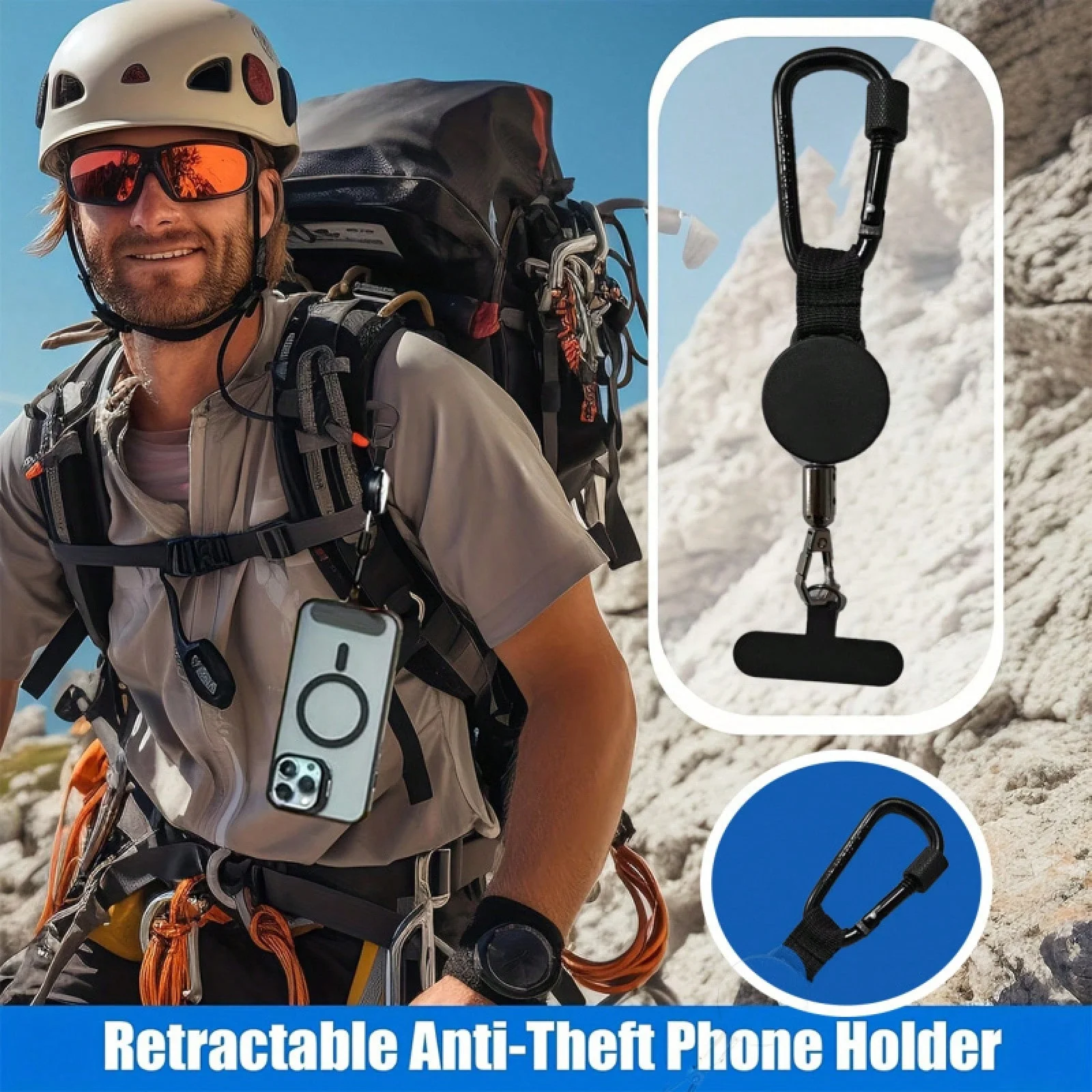 

Upgraded Anti-Theft Phone Strap with Pull-Out Device Adjustable Length Buckle for Various Phone Sizes Durable Phone Rope Strap