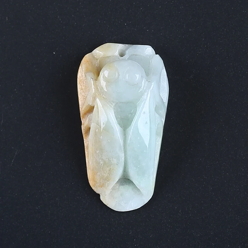 

Natural Jade Fashion Jewelry Necklace Accessories Carving Cicada Pendant Bead 39x22x12mm 15g