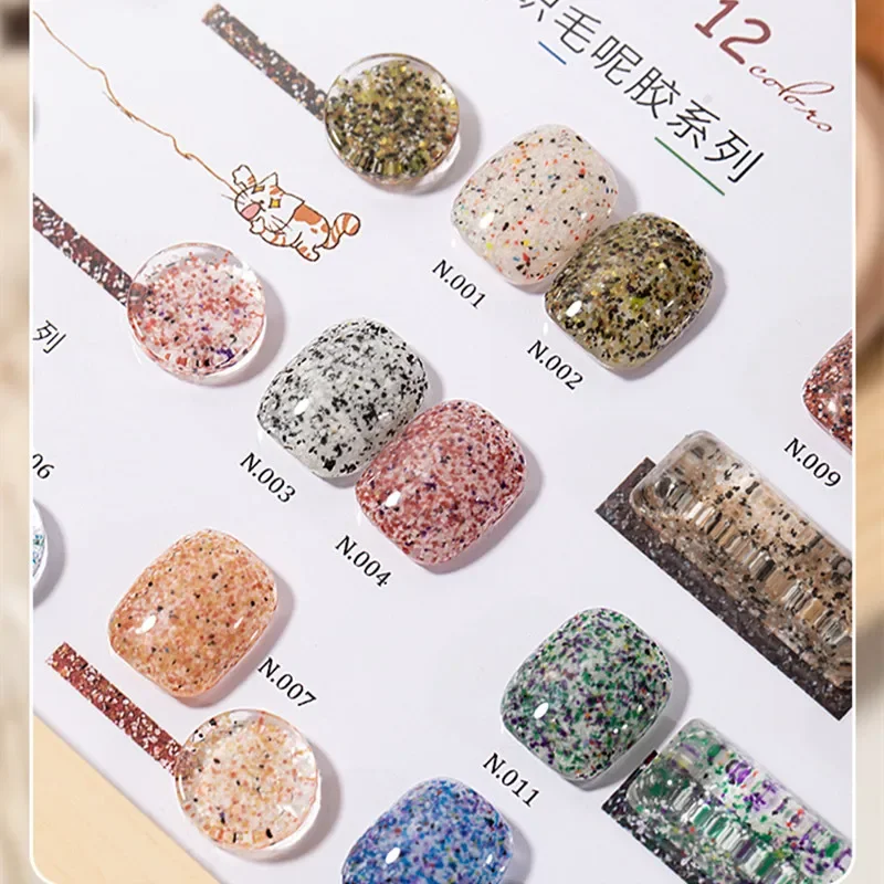 5g Nail Polish Gel Solid Knitted Woolen Decoration Grain/Wool Effect Enamels Reflective Glitter Non-Floating DIY Winter Design