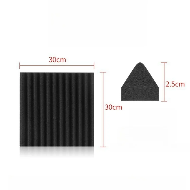 4 шт. звукоизоляционный пенопласт с треугольной канавкой, студийный абсорбционный материал
