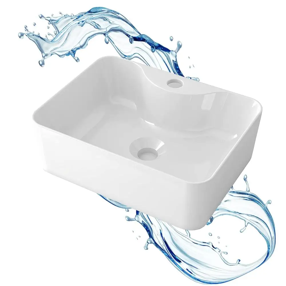 Ceramic Rectangular Bathroom Sink 16.1