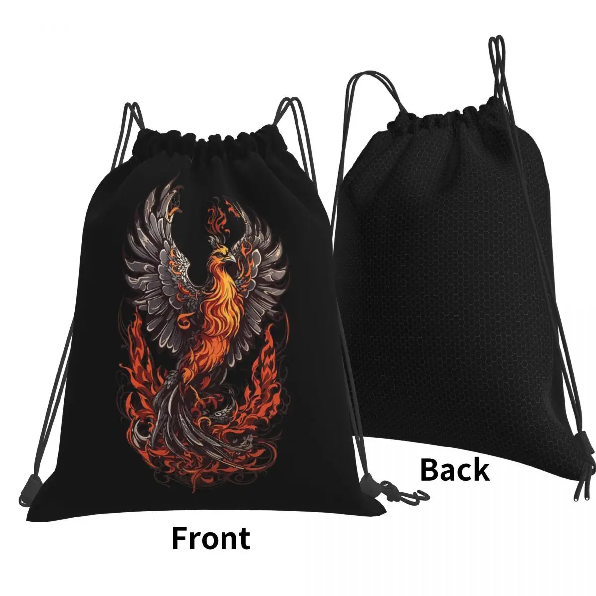 Iconic Mythical Creature Phoenix Bird Backpacks Fashion Drawstring Bags Sports Bag Book Bags for Man Woman School