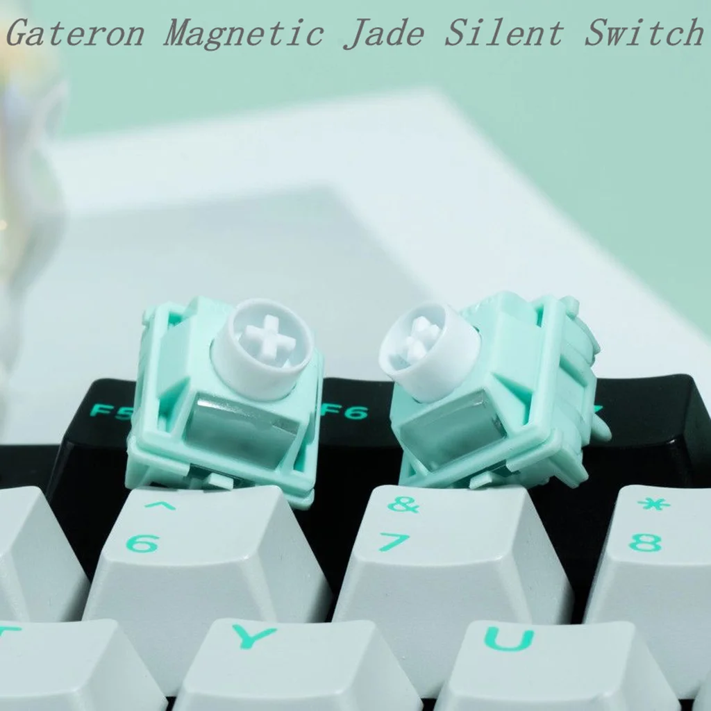 Gateron Magnetic Jade Silent Switch Dual Silicone Ring Dampening Structur Removable Light Guide POM Linear Smooth Feel Switches