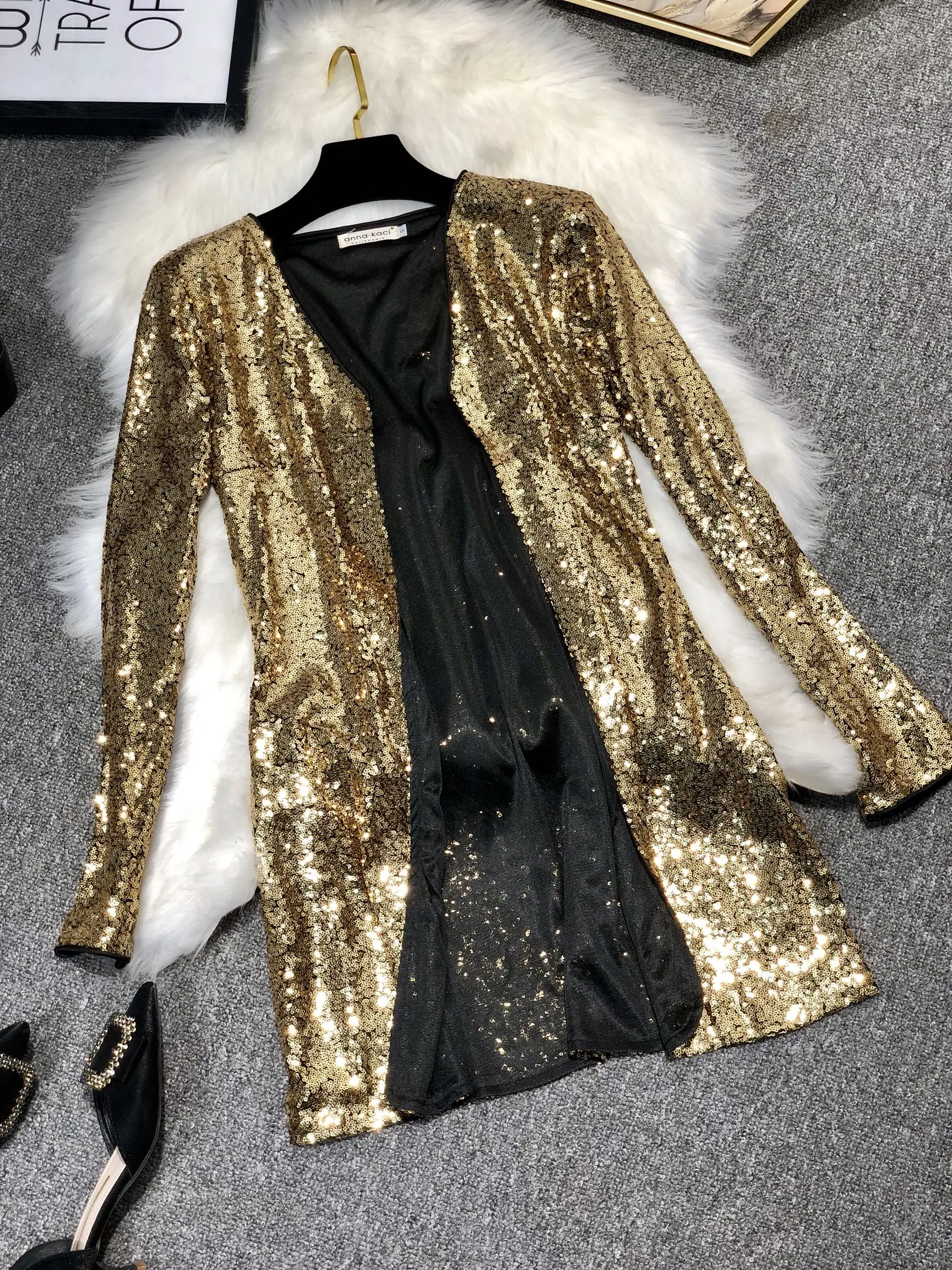 Take Party Disco Night Clubs on Site Women\'s Jacket Spring  White Blazer Women   Sequin Blazer Women