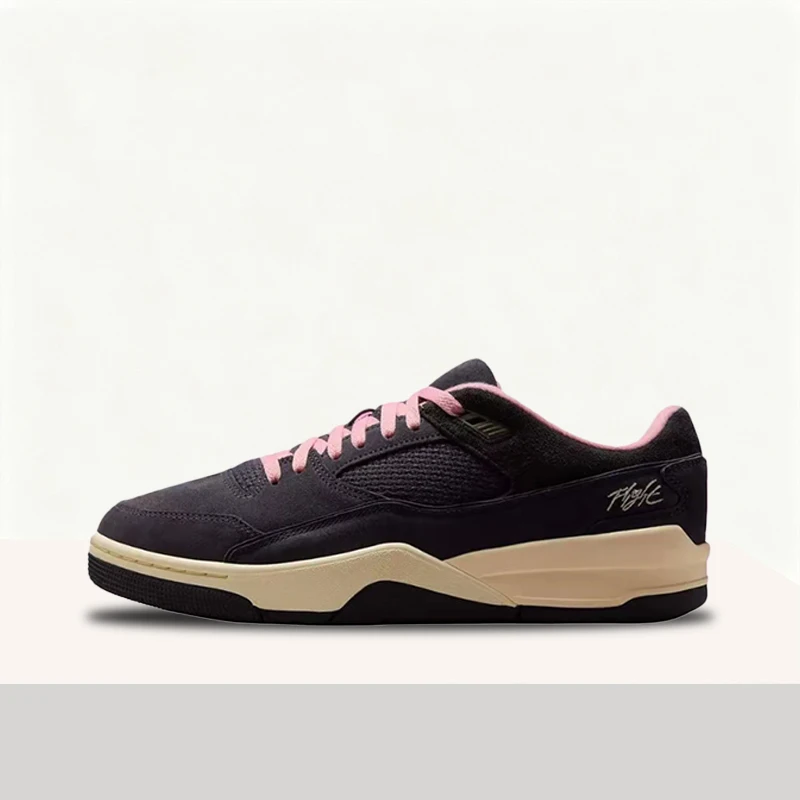 Nike Jordan FLIGHT COURT Retro Fashionable Comfortable Anti-Slip Low-top Basketball Shoes for Men - Black and Pink HF3255-012