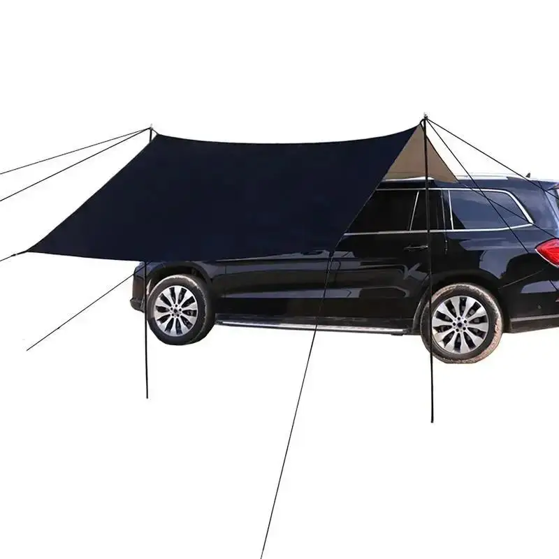 

Portable Auto Canopy Camper Trailer Sun Shade Truck Canopy Oxford Cloth Car Side Awning Rooftop Suv Tent Attachment for Camping