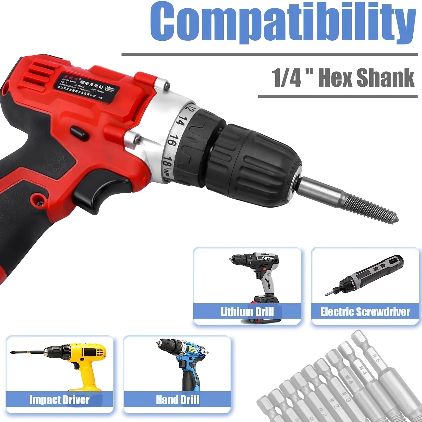 10 Pieces Damaged Screw Remover and Extractor Set 1/4 Inch Hex Shank Broken Screw Extractor Drill Bit Screws Bolts Quick Strippe