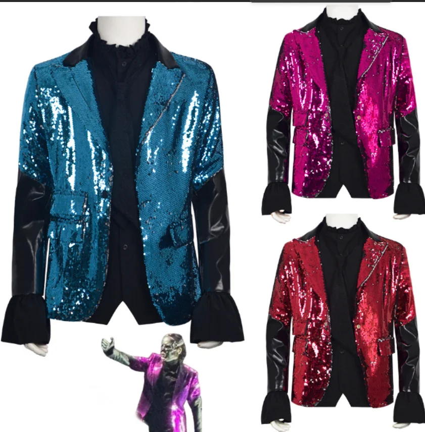 

Блестящий блейзер, призраки, карнавальный костюм, куртка, пальто для мужчин, Rite Here Rite, косплей, сценическая одежда, карнавальный костюм на Хэллоуин