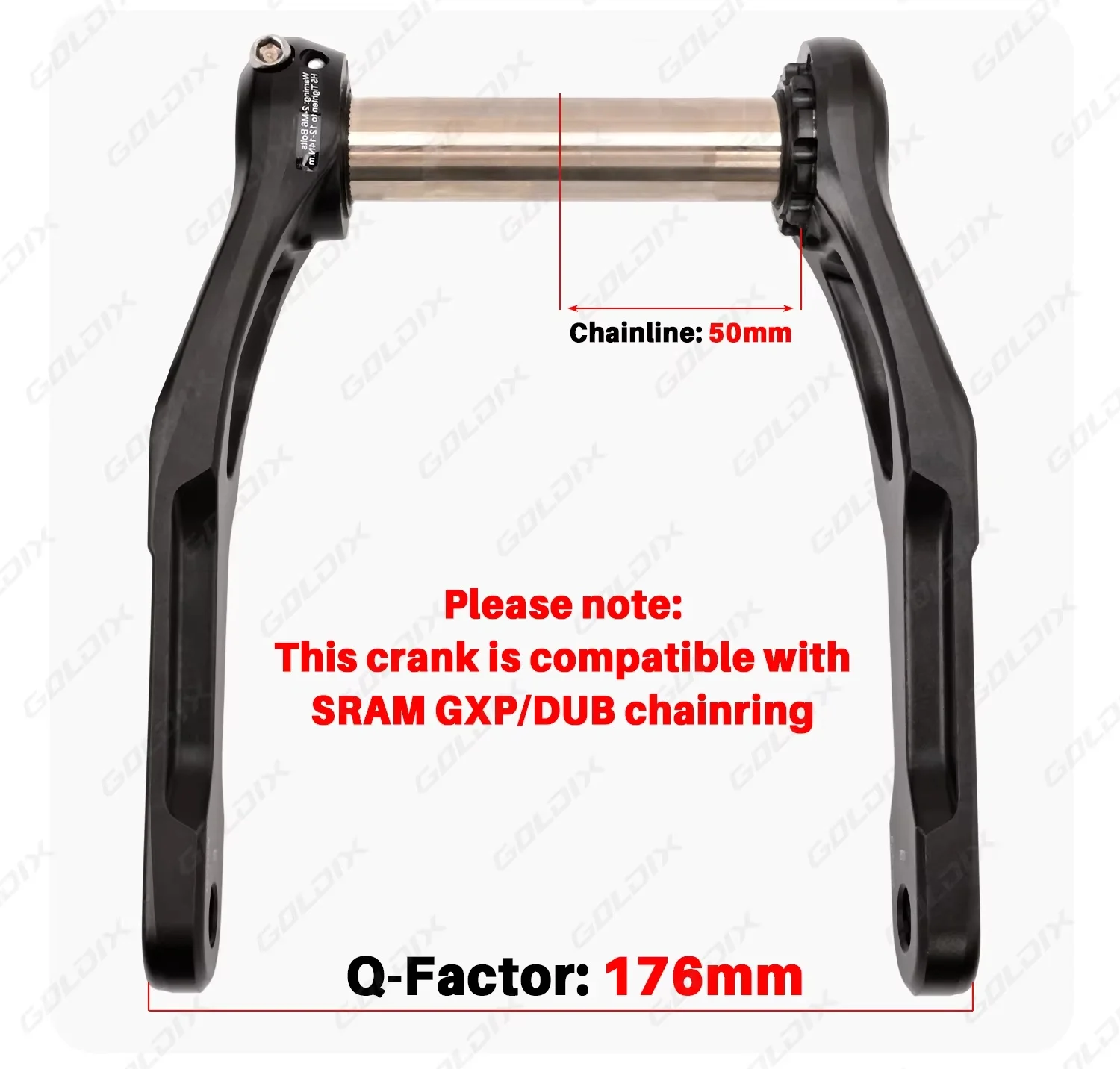GOLDIX Mountainbike-Kurbelketten-Radsatz, fest mit 3 Schrauben, Beinlänge 170 mm/175 mm, versetzt 3 Grad, 30 Zähne, 34 Zähne, 36 Zähne, 38 Zähne – Detail 4