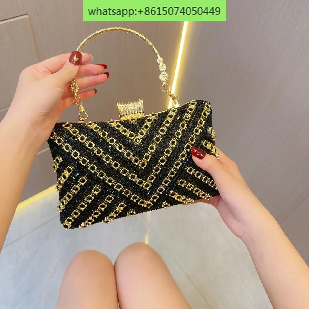 Evening dress clutch bag celebrity banquet hand bag studded diamond bag female rhinestone crossbody dinner clutch