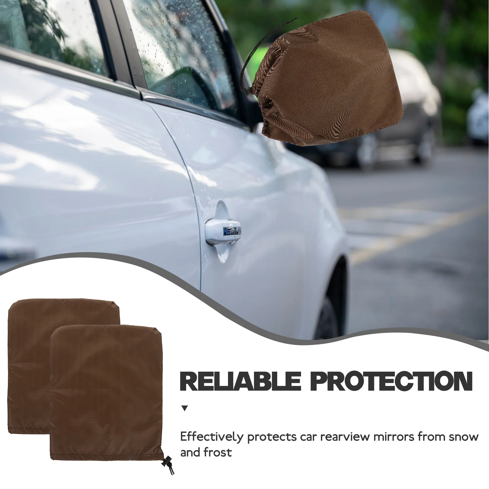 

2pcs Car Side Mirror Snow Cover Rear View Mirror Dust Rain Protective Cover Universal Fits Cars Exterior Shell