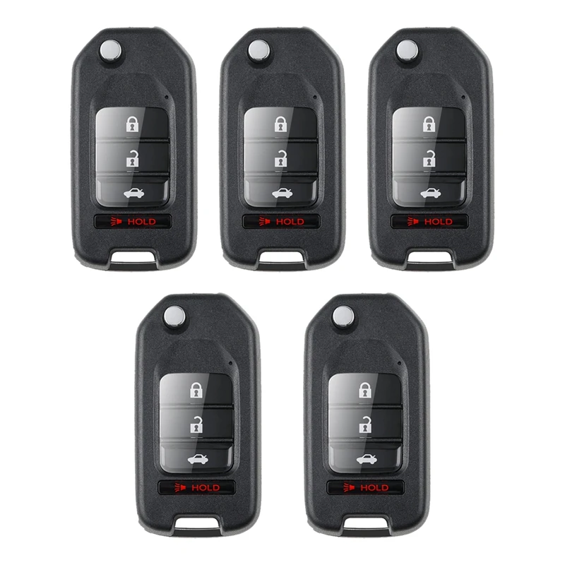 Xhorse XKHO01EN Universal Key Wire Remote Key Fob Flip 3+1 Button For Honda Type For VVDI Key Tool 5Pcs/Lot