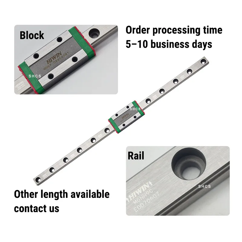 HIWIN MGN9 Stainless Steel Linear Rail MGN9H Z0 Z1 Preload 50-500mm No Backlash for Voron 3d Printer CNC Parts