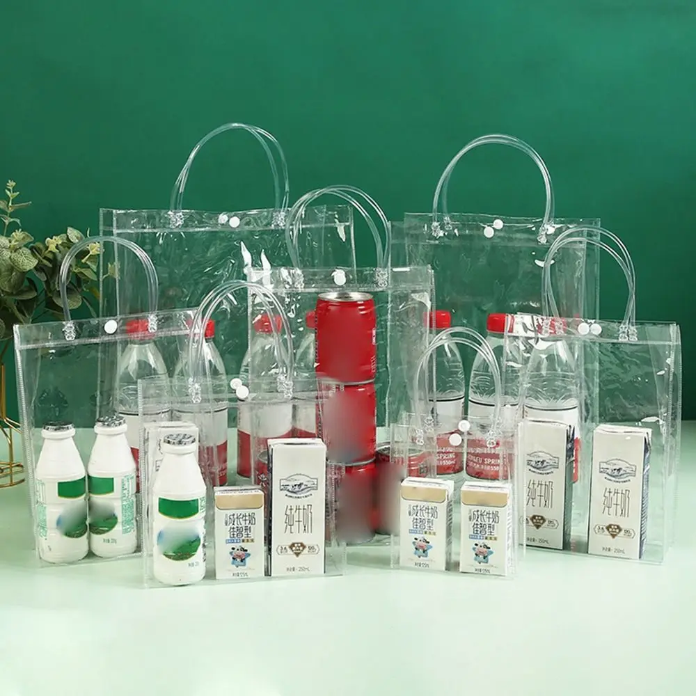 Durable Transparent PVC Handbag Multi-purpose Large Capacity Gift Bag Plastic Gift Jelly Bag Party