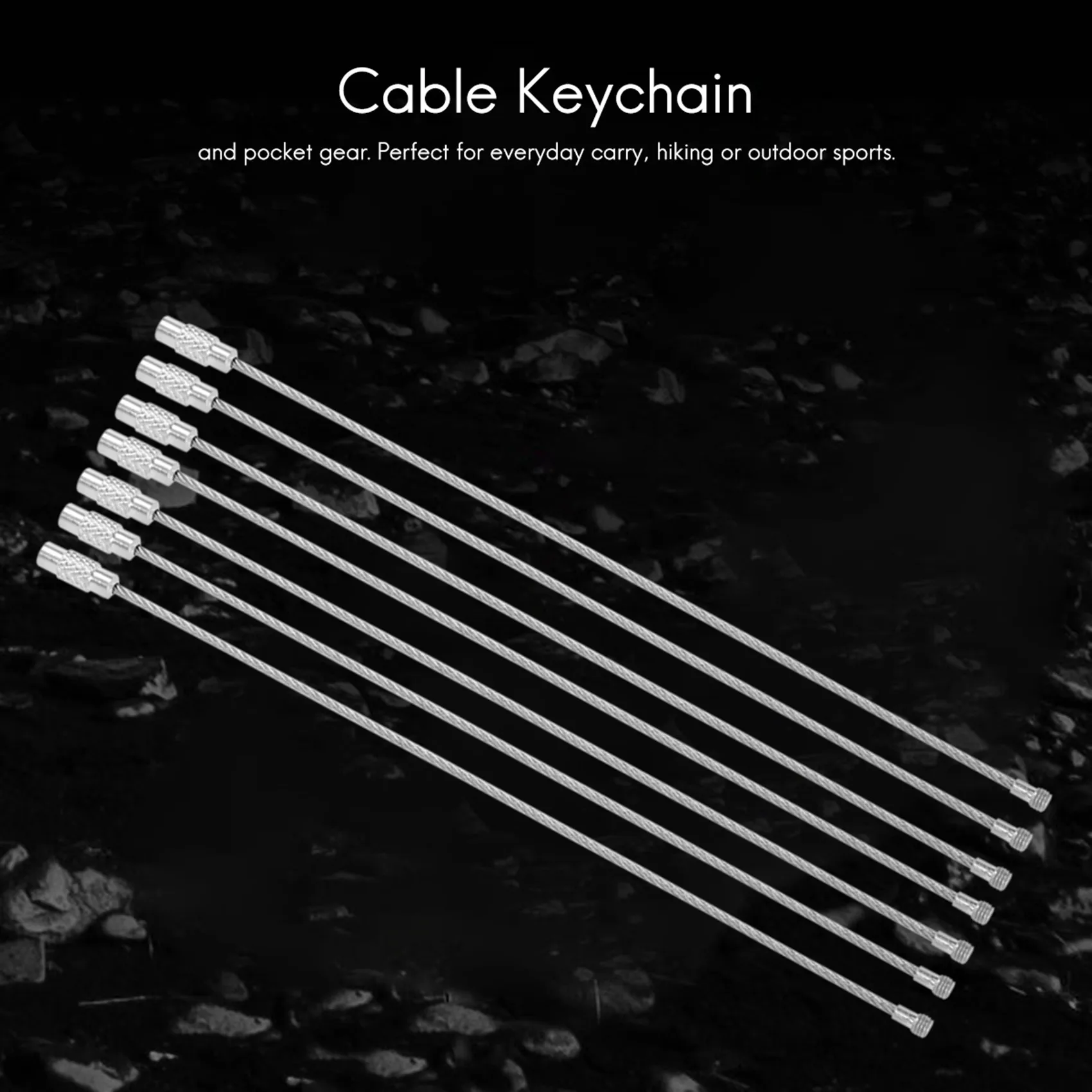 30pcs Stainless Steel Screw Locking Wire Keychain Cable Key Rings Outdoor Accessory