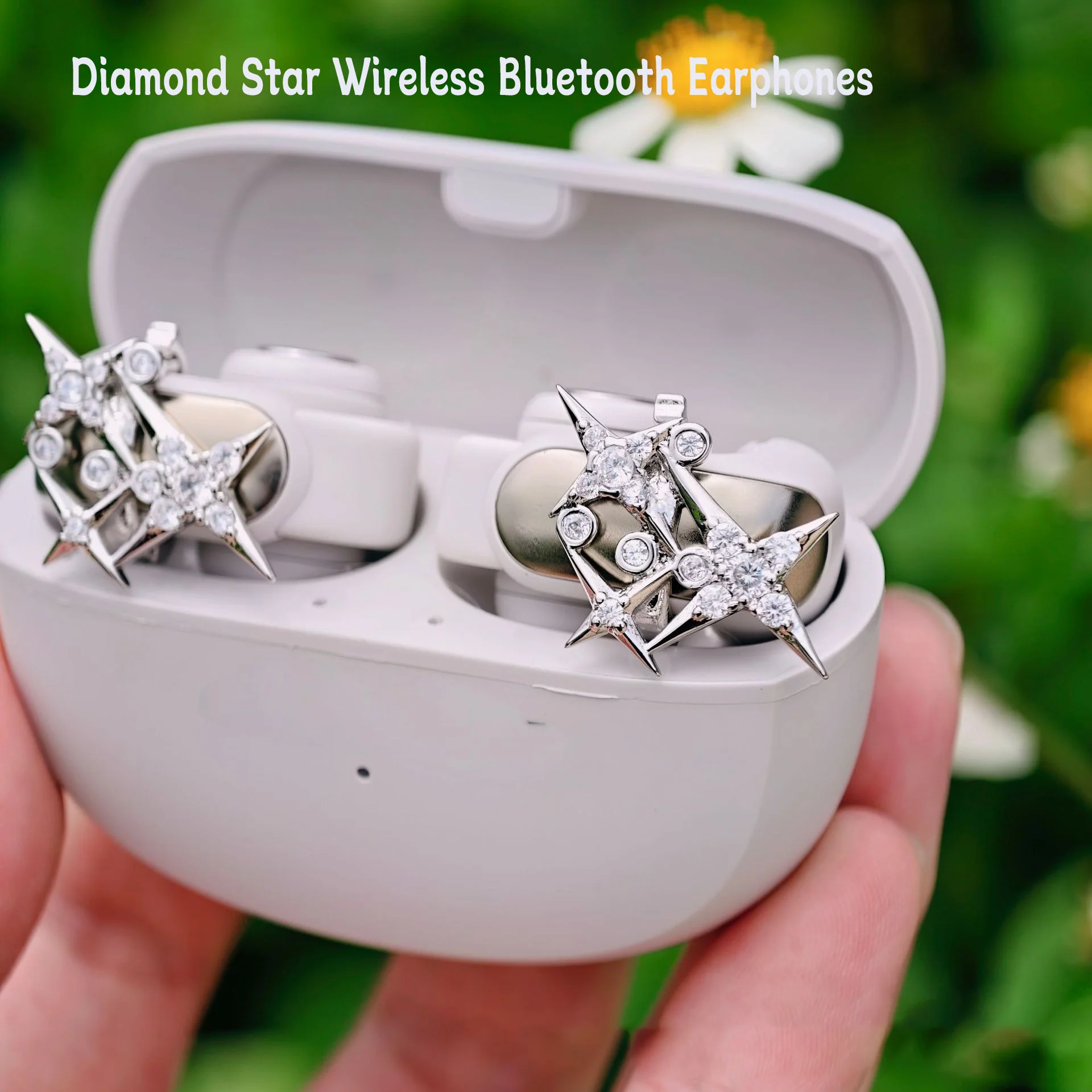 Беспроводные Bluetooth-наушники Star Diamond с шумоподавлением, водонепроницаемые наушники Bluetooth 5.3, беспроводные Bluetooth-наушники для девочек