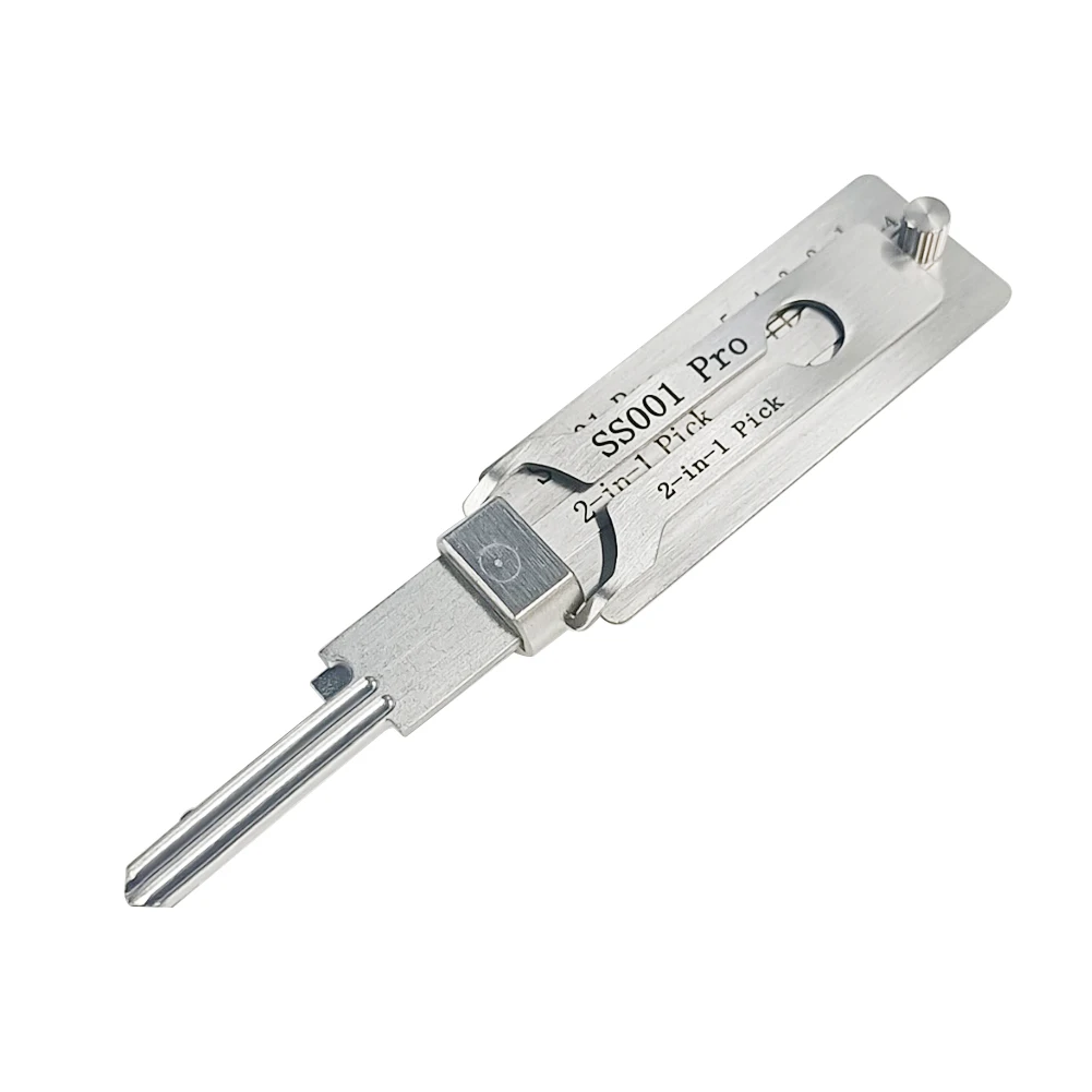 SS001 Pro Schlüsseldecoder Edelstahl 2-in-1 Schlossöffner Präzisions-Hakenschlüssel-Set Wartungs- und Reparaturwerkzeug zum Entsperren