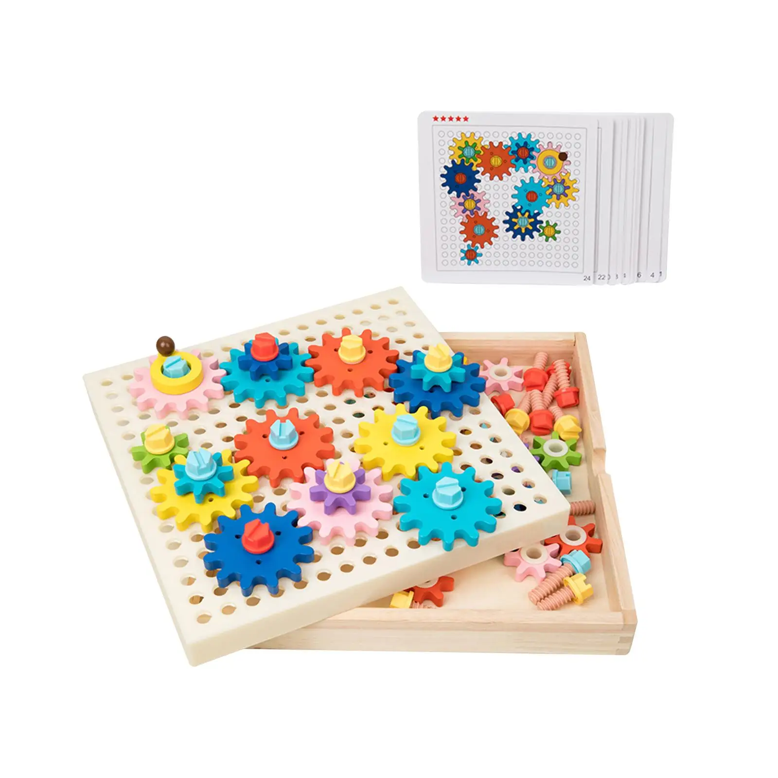 Montessori Gear Game Wooden Toys for Toddlers Party Valentine's Day Gift