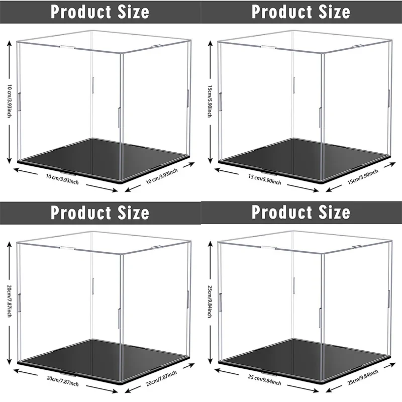 Przezroczysta akrylowa gablota na przedmioty kolekcjonerskie Montaż pudełka na blat Organizator Stojak Pyłoszczelna gablota ochronna na figurkę