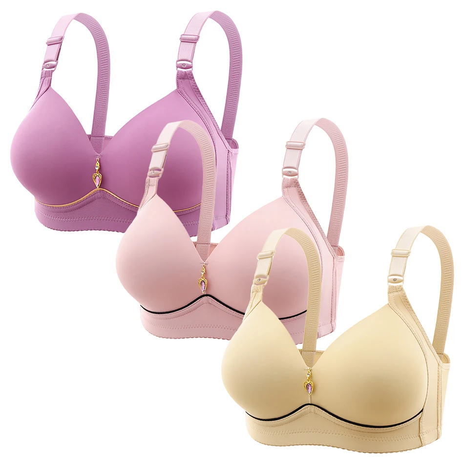 Women Plus Size Comfort Bra Wire-Free Non-Magnetic Thin Cup Breathable Everyday Wear Bras Women Skin friendly care Bras