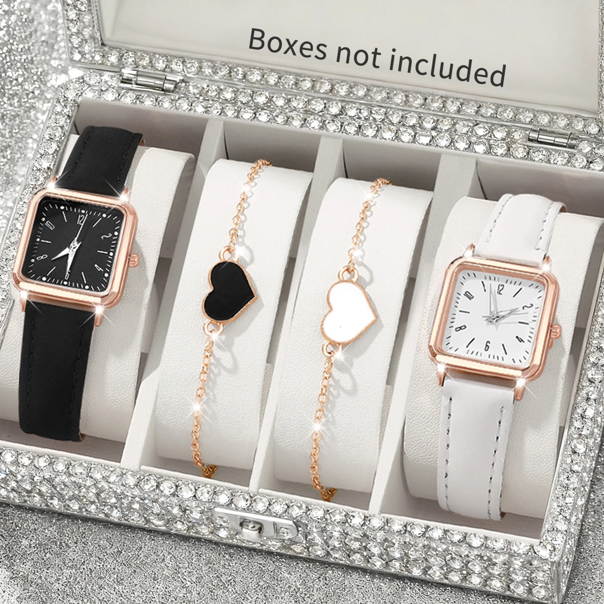 4pc Women's Watch Elegant Strap Fashion Best Choice for Gift Giving