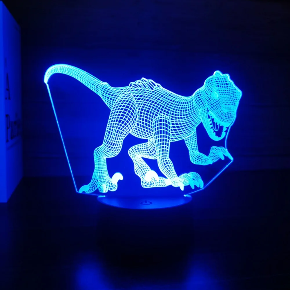 3D Cute Dinosaur Night Light Kids LED Dino Lamp Lovely USB Acrylic Glasses Table Nightlight for Children Gift Lamp Bedroom Decor view 5