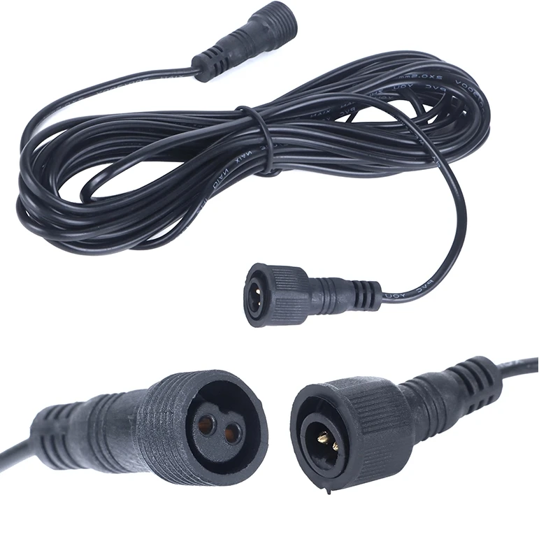 For Solar Spotlight Waterproof Cable 2 Pin Male To Female Connector Floodlight Universal 5M Cable 5 Meter Extension Cable