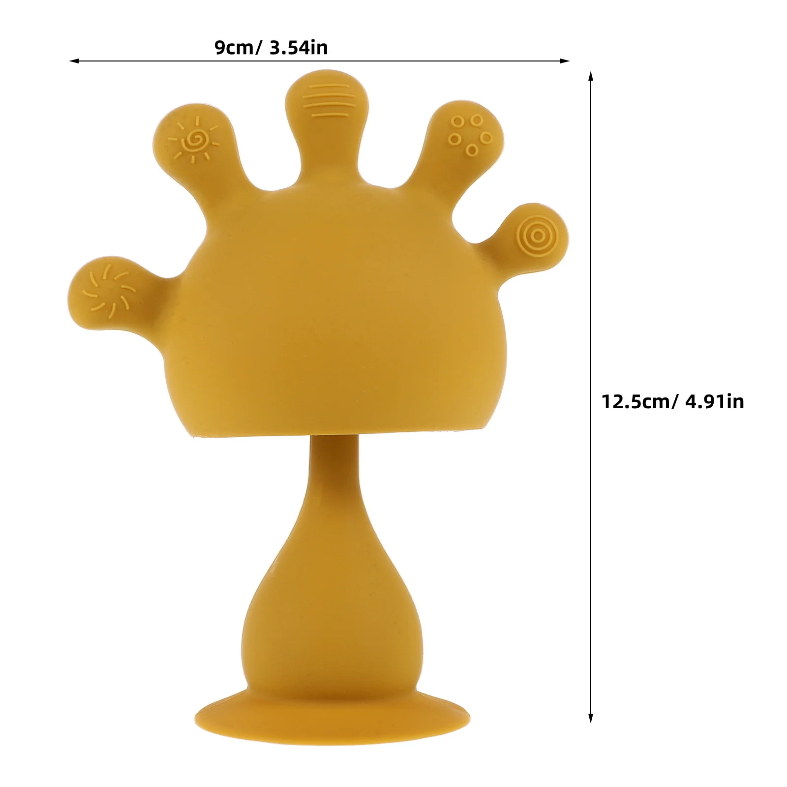 2 قطعة خشخيشات تسنين للأطفال من السيليكون على شكل يد مدمجة في جرس آمن للمضغ لتخفيف السفر والتنسيق اليدوي للرضع #2