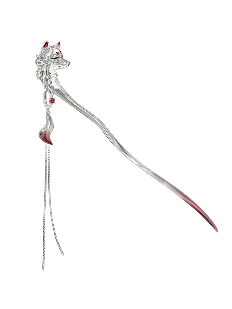 Premium new Chinese fox hairpin sweet cool fringed retro hairpin