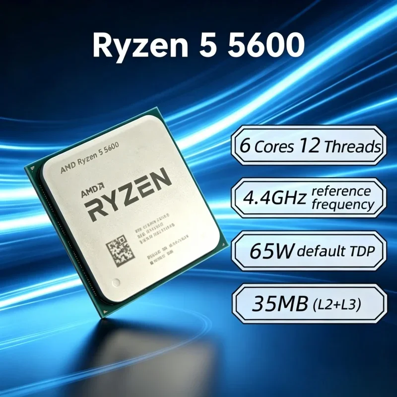 

AMD High Performance AMD Ryzen 5 5600 Original CPU 3.5GHz 6C12T AM4 Socket Gaming Chip For Gaming Server & Custom Workstation