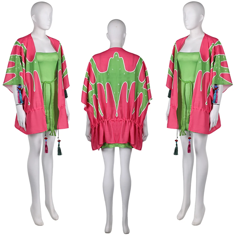 Agnetha Faltskong Cosplay 70s Retro Purple Green Set Fashion 70s Band Disguise Women Costume Vintage Dress Cape Halloween Suit