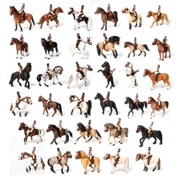 Caballo jinete ecuestre realista con sillín y brida, juego de equitación, modelo de figuras, decoración, juguetes educativos para niños