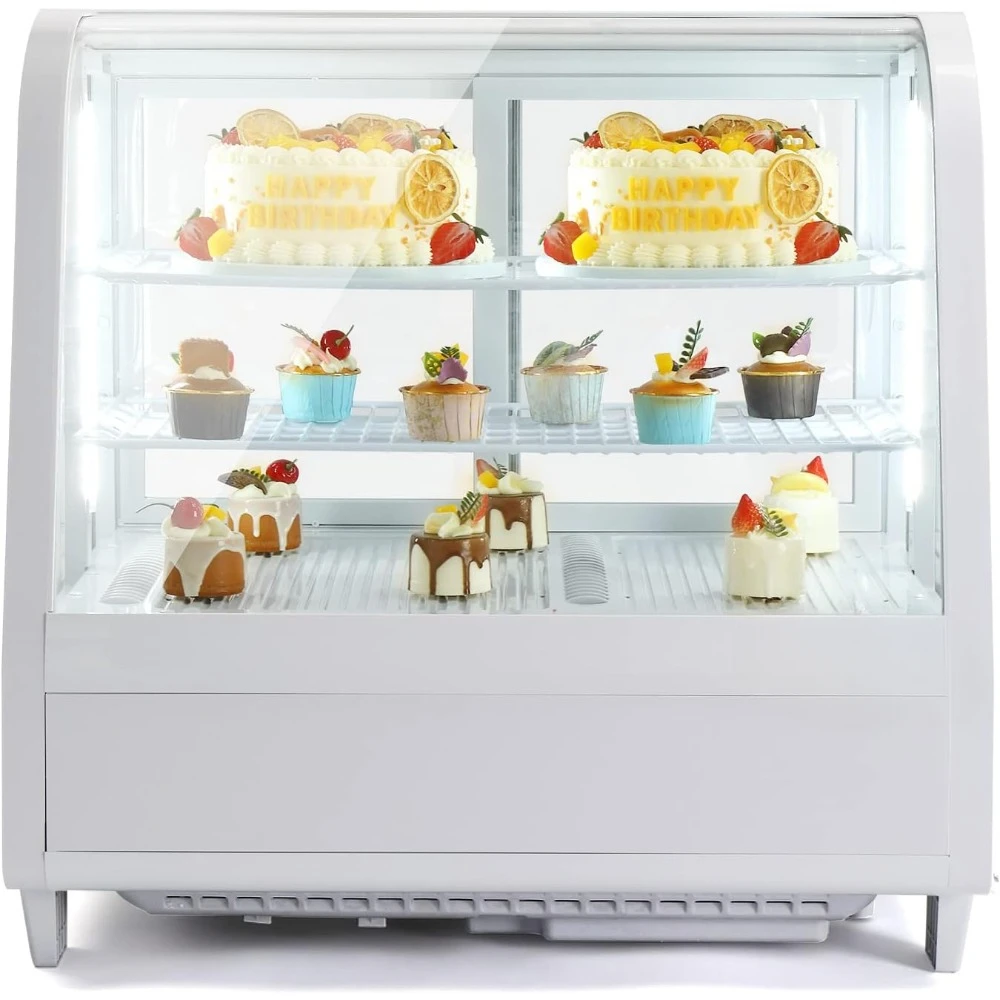 3.5 Cu.Ft Pastry Display Case Commercial Countertop Refrigerator W/LED Lighting  Refrigerator Display Case