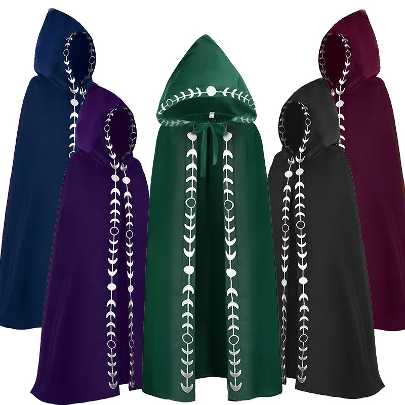 Festival Play Death Hooded Cloak Medieval Renaissance 5 Color Cloak Halloween Cosplay Costumes