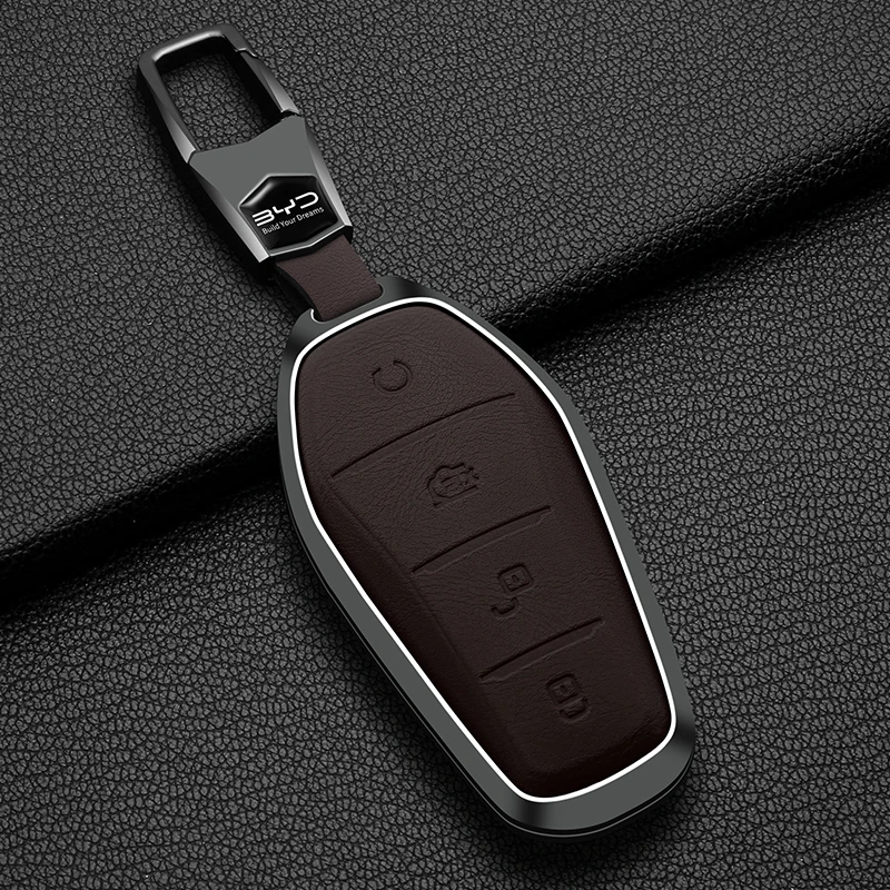 Remote Key Cover For BYD Dolphin Seagull Yuan Song Plus Pro Seal U Sealion 6 7 Atto 3 2 King Zinc Alloy Key Case Car Accessories