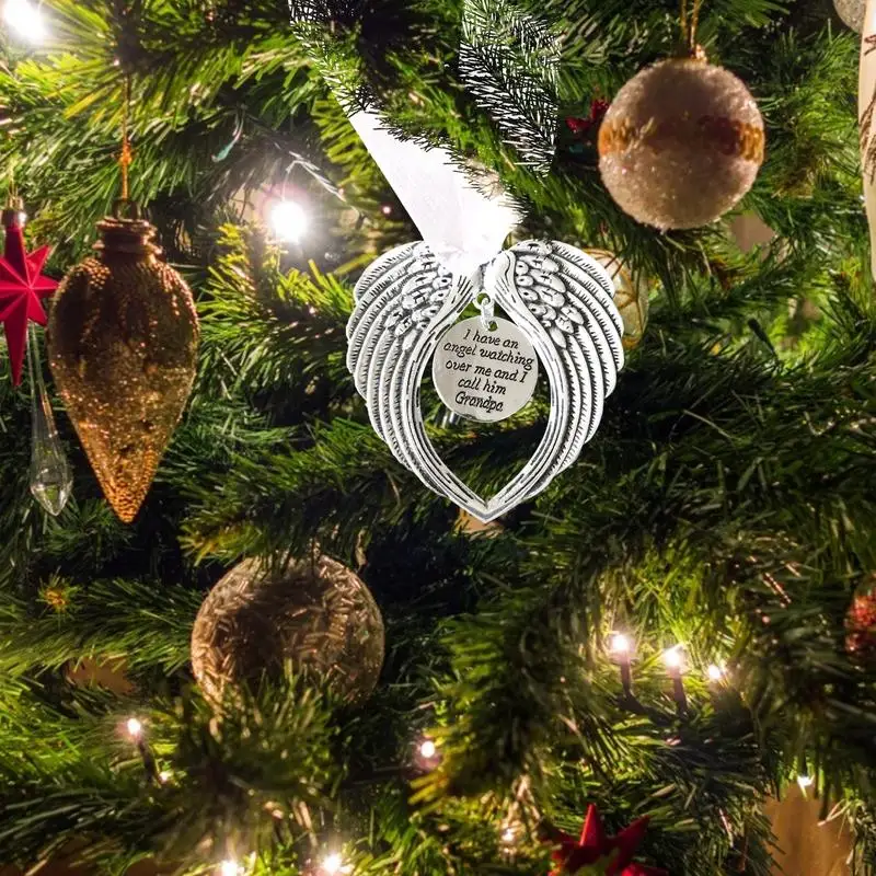 Heaven Angel Wing Ornament For Christmas Tree Pendant And For Household Festival Party Decorations Xmas Memorial Pendants