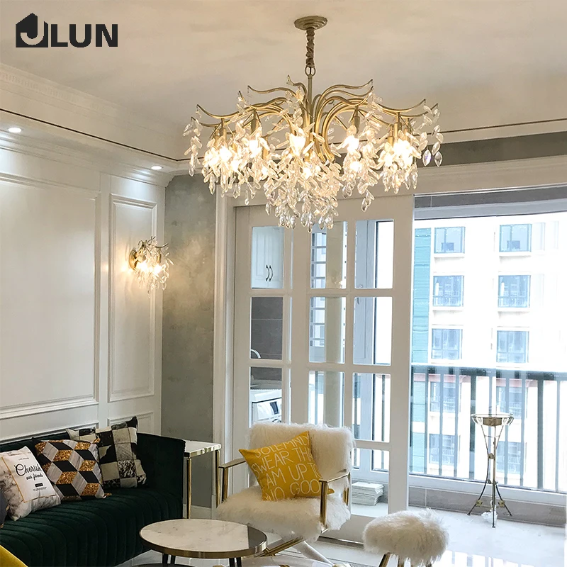 American chandelier living room lamp dining room chandelier French light luxury style lamp modern bedroom crystal lamp